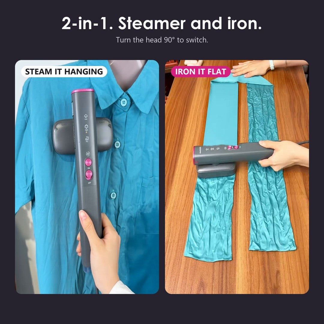 LEVARA steams clothes hanging and irons them flat